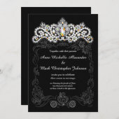 プリンセス ダイヤモンド ティアラ 結婚式 招待状 5 x 7 (正面/裏面)
