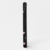 プリンセス ティアラ クラウン & ピンク ハーツ on ブラック Case-Mate iPhoneケース (裏面/左)