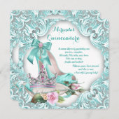 プリンセス ティアラ ハイ ヒール シューズ キンセアニエラ 招待状 (正面/裏面)