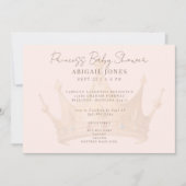 プリンセス ティアラ ブ ラッシュ ベイビー シャワー 招待状 (正面)