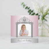 プリンセス+ティアラ+写真+プリンセス+誕生日+パーティー 招待状 (スタンド正面)