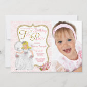 プリンセス ティーパーティー 誕生日パーティー 招待状 (正面)