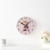 プリンセス テディベア ラウンド壁時計 (ホーム)