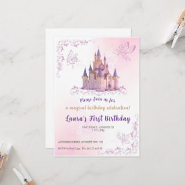 プリンセス テーマの招待状。子供の誕生日パーティー。 招待状