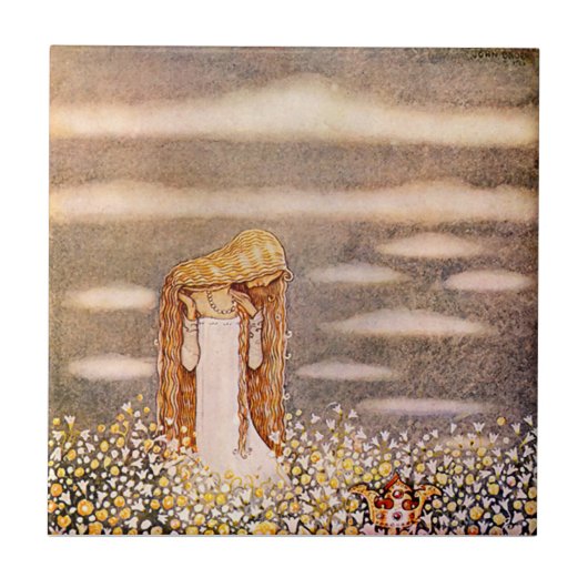 「プリンセス・トゥヴスタール」ヨハン・バウアー 水彩画 タイル (正面)
