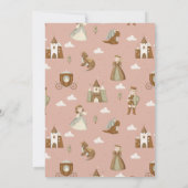 プリンセス&ドラゴンボホフェアヤータリーピンク誕生日 招待状 (裏面)