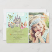 プリンセス&ナイツガール誕生日招待状 招待状 (正面)