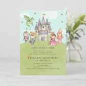 プリンセス&ナイツガール誕生日招待状 招待状 (スタンド正面)