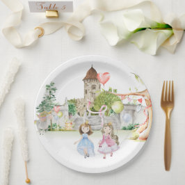 プリンセス+ナイト+ドラゴン おとぎ話のバースデー ペーパープレート