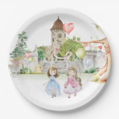 プリンセス+ナイト+ドラゴン おとぎ話のバースデー ペーパープレート (正面)