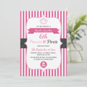 プリンセス&パイレーツ 誕生日パーティーの招待状 招待状 (スタンド正面)