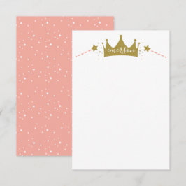 プリンセス ピンクとゴールドのスクリプトネーム サンキューカード