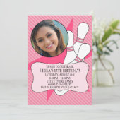 プリンセス·ピンクの空きボーリングパーティー 招待状 (スタンド正面)