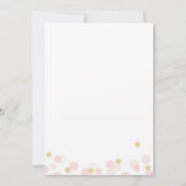 プリンセス ピンク ゴールド グリッター ベビーシャワー 招待状 (裏面)