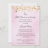 プリンセス ピンク ゴールド ベイビーガール シャワー エスニック 招待状 (裏面)
