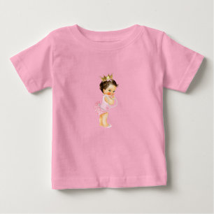 プリンセス ピンク & ゴールド ベビーTシャツ
