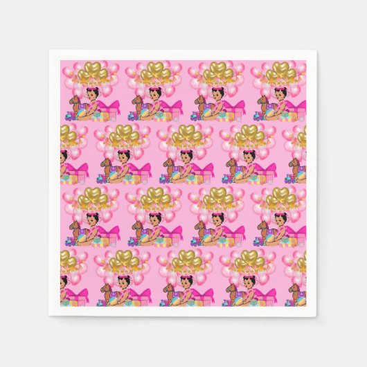 プリンセス(ピンク) スタンダードカクテルナプキン (正面)