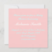 プリンセス ピンク チュチュ 女の子 ベビーシャワー 招待状 (裏面)