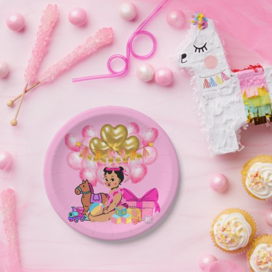 プリンセス（ピンク） ペーパープレート (パーティー)