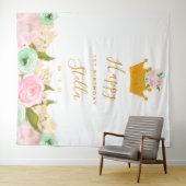 プリンセス ファースト バースデー パーティー タペストリー バックドロップ (インサイチュ(横))