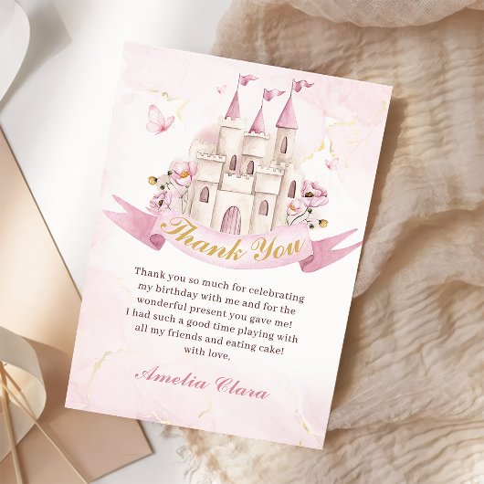 プリンセス フェアリーテイル 城の誕生日お礼カード サンキューカード