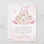 プリンセス フェアリーテイル 城の誕生日お礼カード サンキューカード (正面)