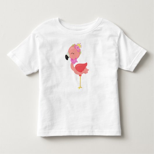 プリンセス フラミンゴ, 花, かわいいフラミンゴ, クラウン トドラーTシャツ (正面)