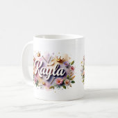 プリンセス フラワー カスタムマグ - 名前入り コーヒーマグカップ (正面左)