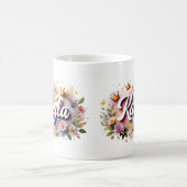 プリンセス フラワー カスタムマグ - 名前入り コーヒーマグカップ (中央)