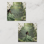 プリンセス＆フロッグ グリーンドレス スウィート16 キンセ  XV QR エンクロージャーカード (正面/裏面)