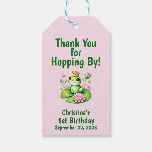 プリンセス フロッグ サンクス バースデー ギフトタグ (裏面)