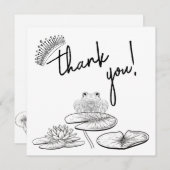 プリンセス + フロッグ - モノクロ - カップル感謝カード サンキューカード (正面/裏面)