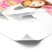 プリンセス，ブラウンヘア，城，王冠，女の子子供部屋 フォトプリント            (角)