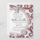 プリンセス ブリング ダイヤモンド パール パーティー 招待状 (正面)