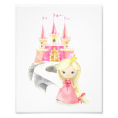 プリンセス,ブロンドの髪,城,王冠,女の子子供部屋 フォトプリント (正面)