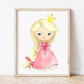 プリンセス，ブロンド髪，ピンクの花，女の子子供部屋