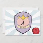 プリンセス＆プリンスのおとぎ話の写真 子供の誕生日 招待状 (裏面)