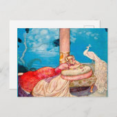 プリンセス&ホワイトピーコック作成魔法 ポストカード (正面/裏面)