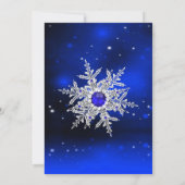 プリンセス・マスカレード・スウィート16 ロイヤルブルー・シルバー 招待状 (裏面)