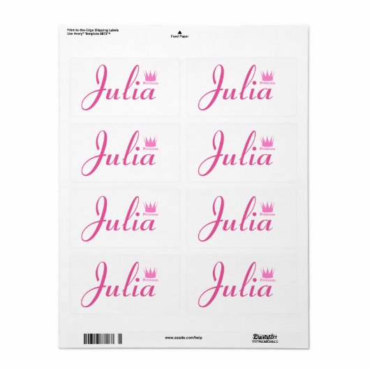 プリンセス ラベル (フルシート)