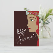 プリンセス レッド ベビー シャワー ビンゴ 招待状 (スタンド正面)