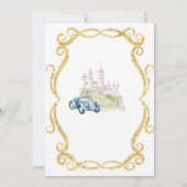 プリンセス&レーシングカーボーイガールジョイント誕生日 招待状 (裏面)