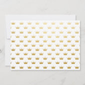 プリンセス ロイヤル クラウン ゴールド グリッター ピンク ユニコーン 招待状 (裏面)