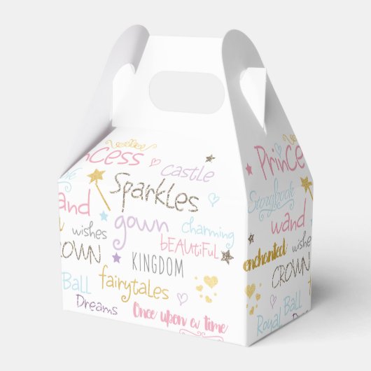 プリンセス ワード かわいい バースデーパーティー 景品 ボックス (正面サイド)