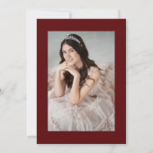 プリンセス 写真 赤 16歳の誕生日 招待状 (裏面)