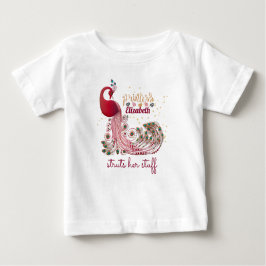 プリンセス（名前）ピーコックStruts彼女の物 – シャワー ベビーTシャツ