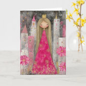 プリンセス 折りたたみ 5x7 挨拶カード カード (黄色い花)