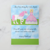 プリンセス、王子とユニコーン誕生日カード カード (内部)