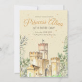 プリンセス 誕生日 インビテーション プリンセス 城 ガールズ (正面)