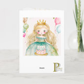 プリンセス、誕生日、小さな女の子グラフィックアーツカード カード (裏面)